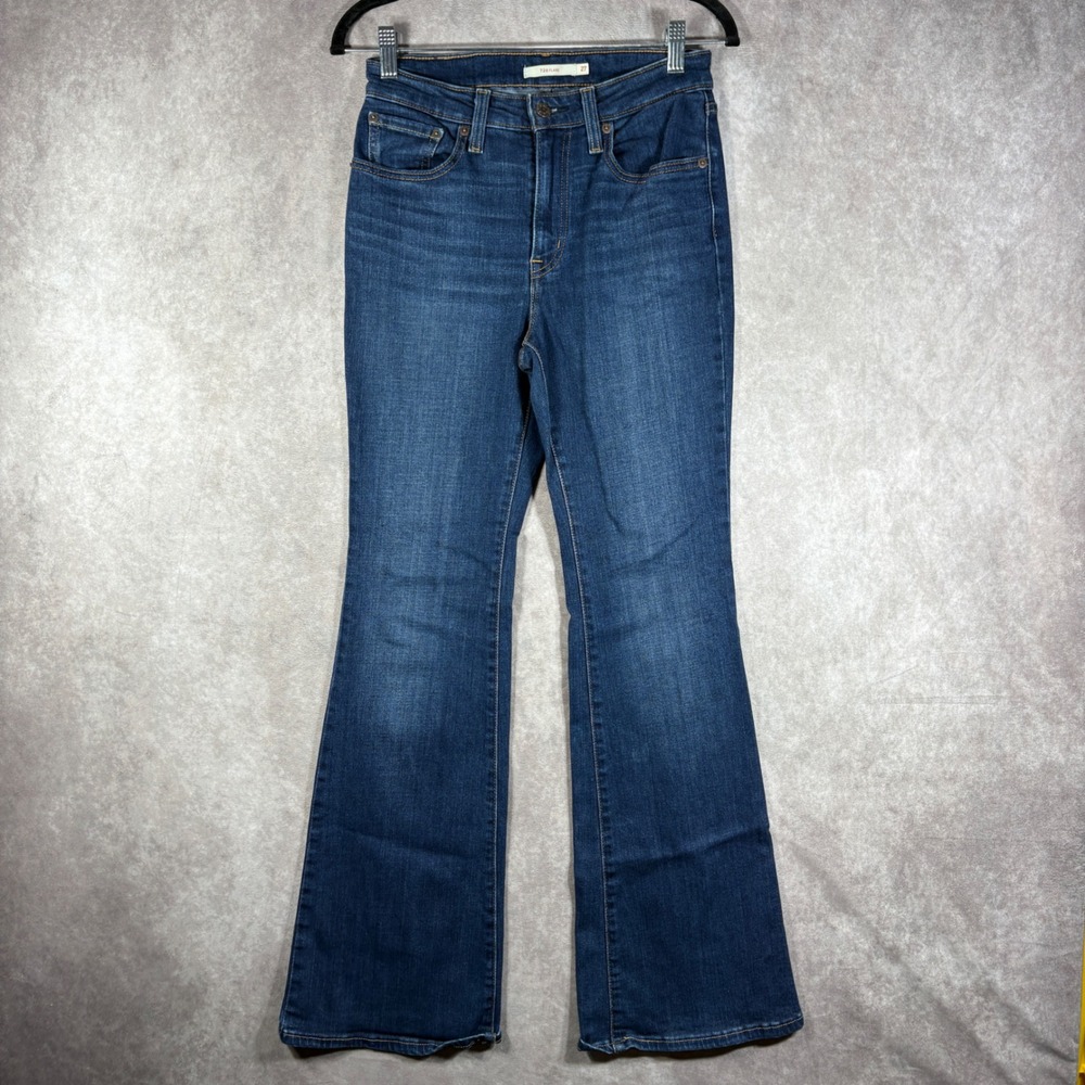 Levi's Jeans Womens 27 Blue 726 Flare High Rise Stretch Dark Wash Denim Boho